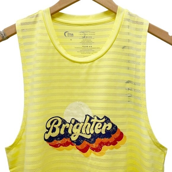NWT Zyia Active Lemon Nimbus Brighter Tank Quick Dry Muscle Tee Women’s Size XL - Picture 5 of 13